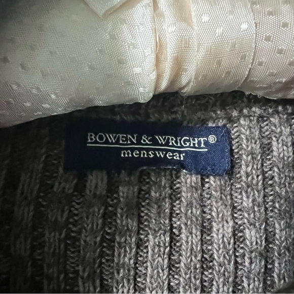 Bowen & Wright 100% cotton knit men’s brown sweater, size small - Picture 2 of 4
